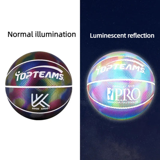 Size 7 Reflective Holographic Basketball - Eye-Catching Sports Ball