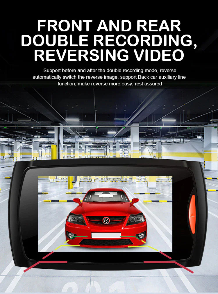 2.7'' Full HD 1080P Dual Lens Dash Cam with Night Vision & G-Sensor