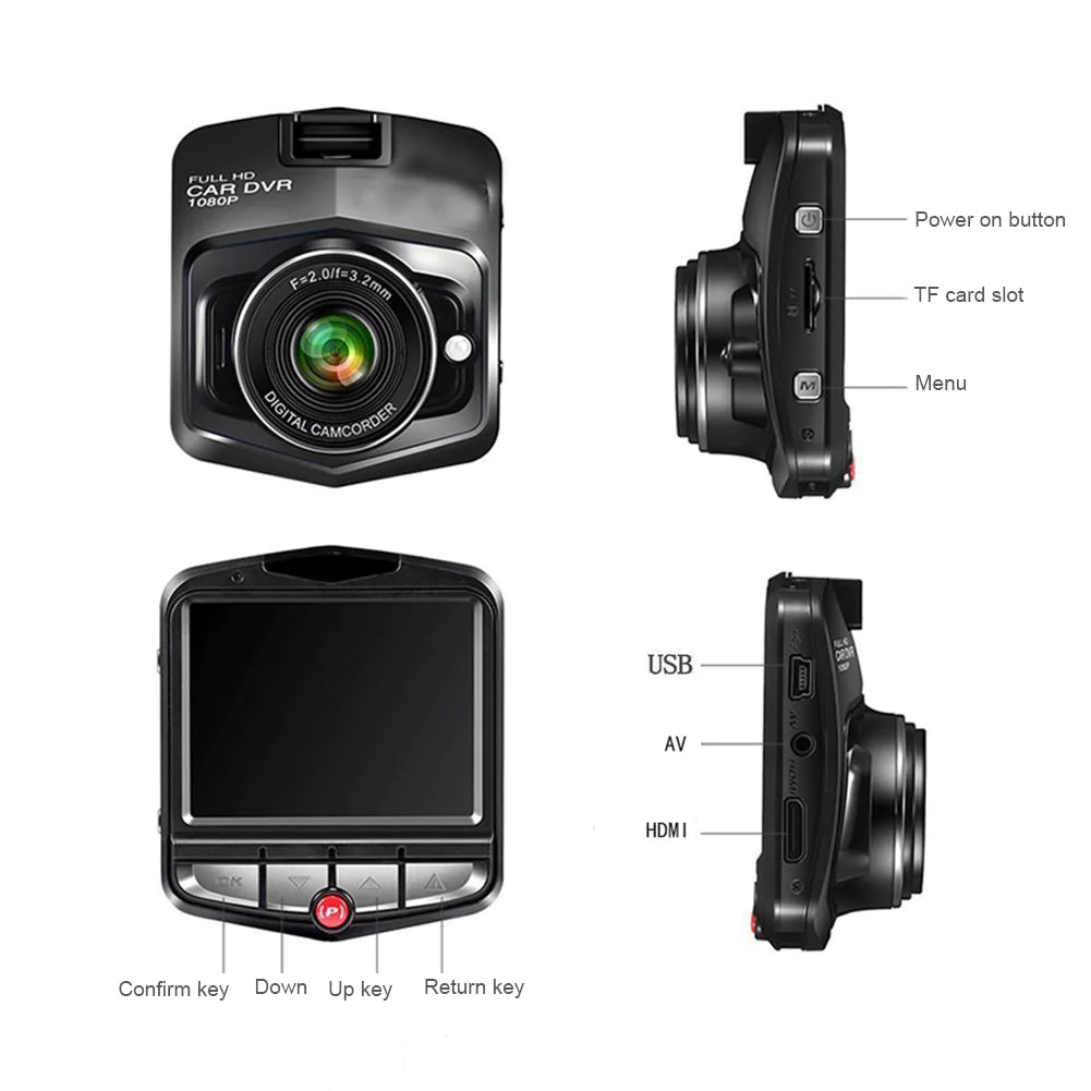 Car DVR Dash Cam 1080P with Night Vision, G-Sensor & 170° Wide Angle 2.4