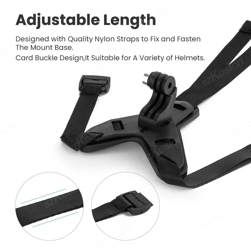 Motorcycle Helmet Chin Mount for Action Cameras - Anti-Slip Holder Compatible with GoPro & Insta360 X3 - Inside The Bars