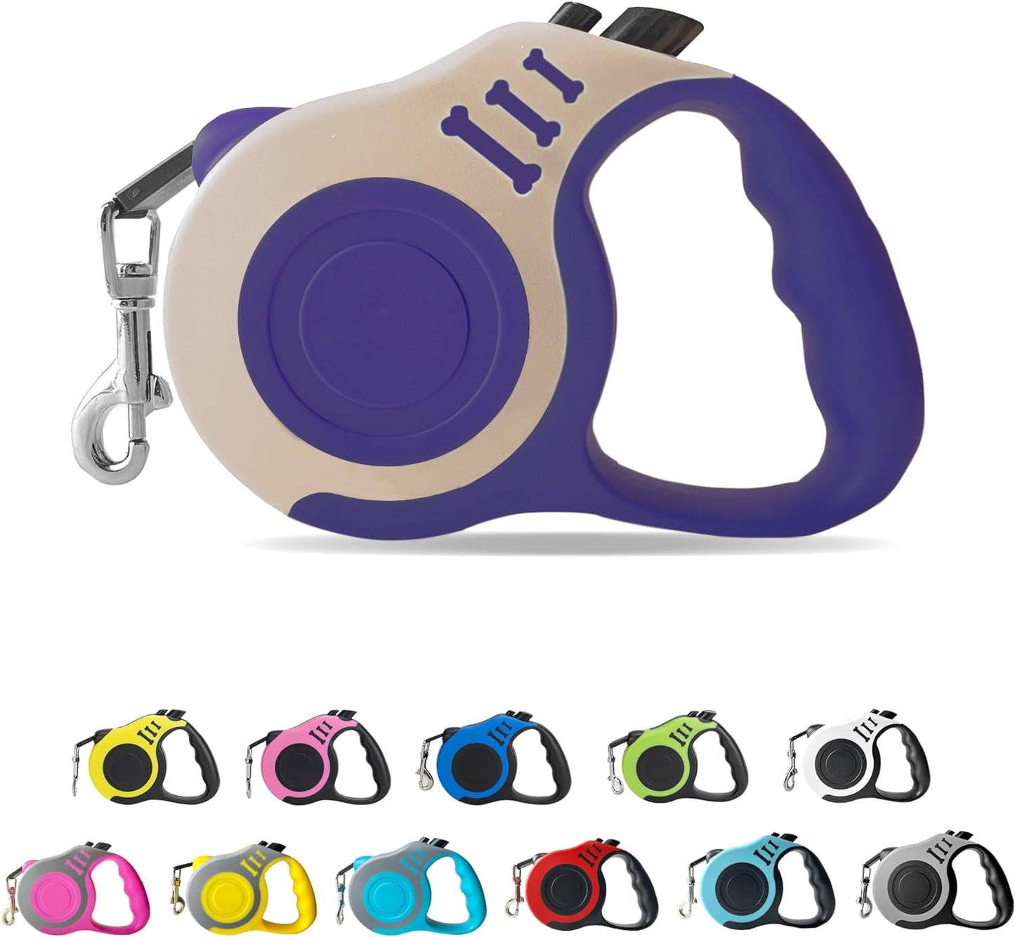 Premium Automatic Retractable Dog Leash - 10/16 FT Durable Tape with Ergonomic Non-Slip Handle for Small to Medium Dogs - Inside The Bars