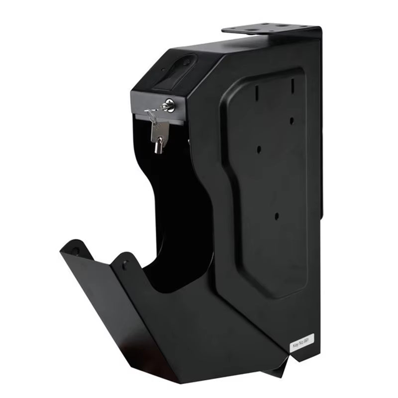 Biometric Pistol Safe with Fingerprint Access and Spare Key - High-Quality Steel Security Storage for Firearms - Inside The Bars