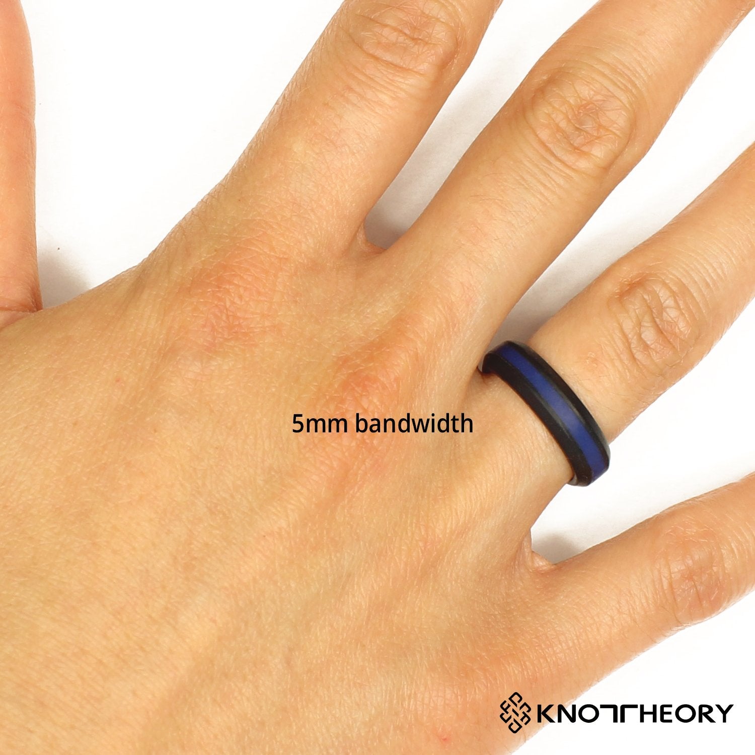 Streamlined Thin Blue Line Silicone Ring for Law Enforcement Enthusiasts