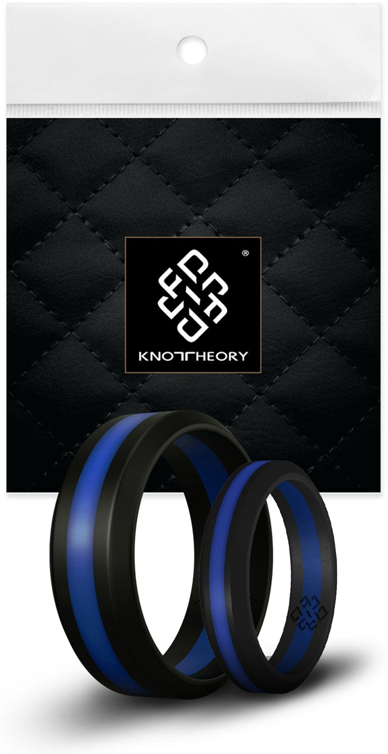 Streamlined Thin Blue Line Silicone Ring for Law Enforcement Enthusiasts