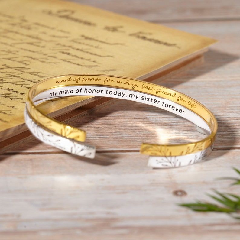 Bridesmaid Bracelet Gift, Bridesmaid Proposal Gift, Maid of Honor Gift - Inside The Bars