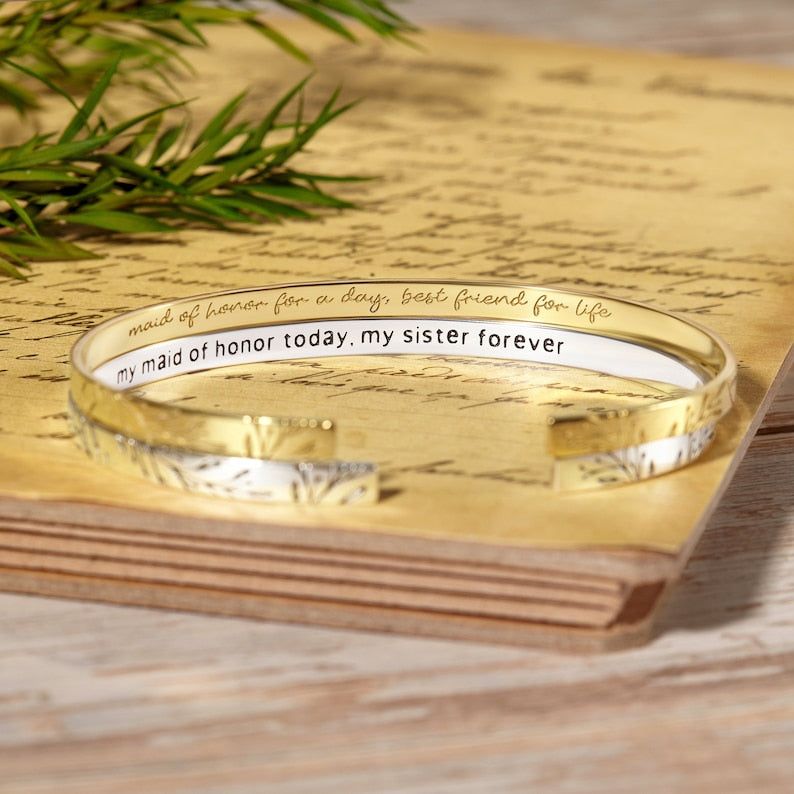 Bridesmaid Bracelet Gift, Bridesmaid Proposal Gift, Maid of Honor Gift - Inside The Bars