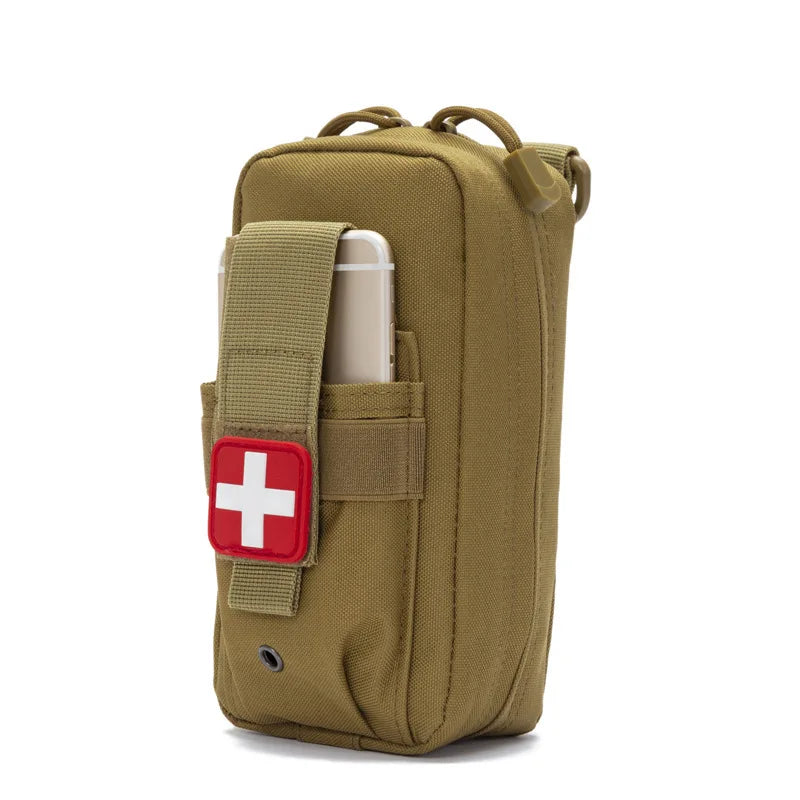 Tactical Outdoor First Aid Kit - Compact Medical EDC Pouch with Tourniquet, Scissors, and Molle System for Emergencies