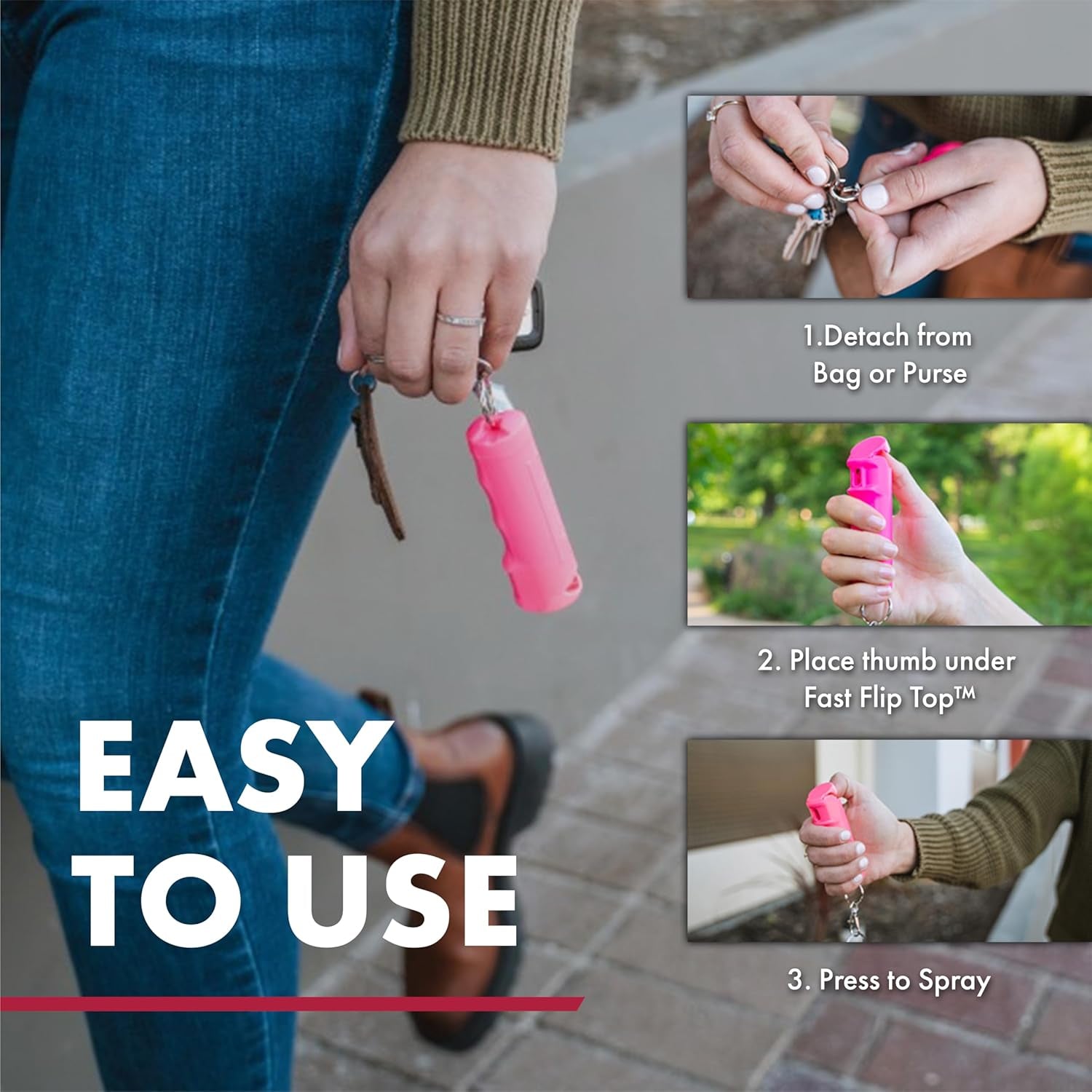 SABRE Self Defense Kit: Pepper Spray and 2-in-1 Stun Gun with Flashlight, Fast Flip Top Safety, Ergonomic Finger Grip, 1.60 µC Charge, 120 Lumen LED, Rechargeable, 0.54 Fl Oz