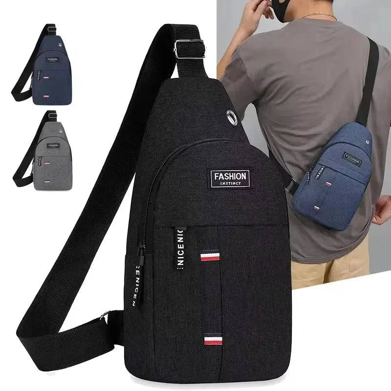 Trendy Nylon Chest Bag for Men - Anti-Theft, Durable, and Perfect for Outdoor Adventures! - Inside The Bars