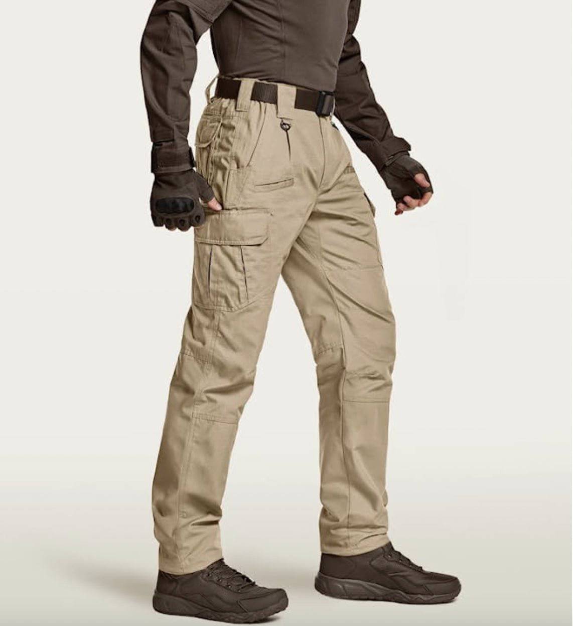 CQR Men'S Tactical Pants, Water Resistant Ripstop Cargo Pants, Khaki - Inside The Bars