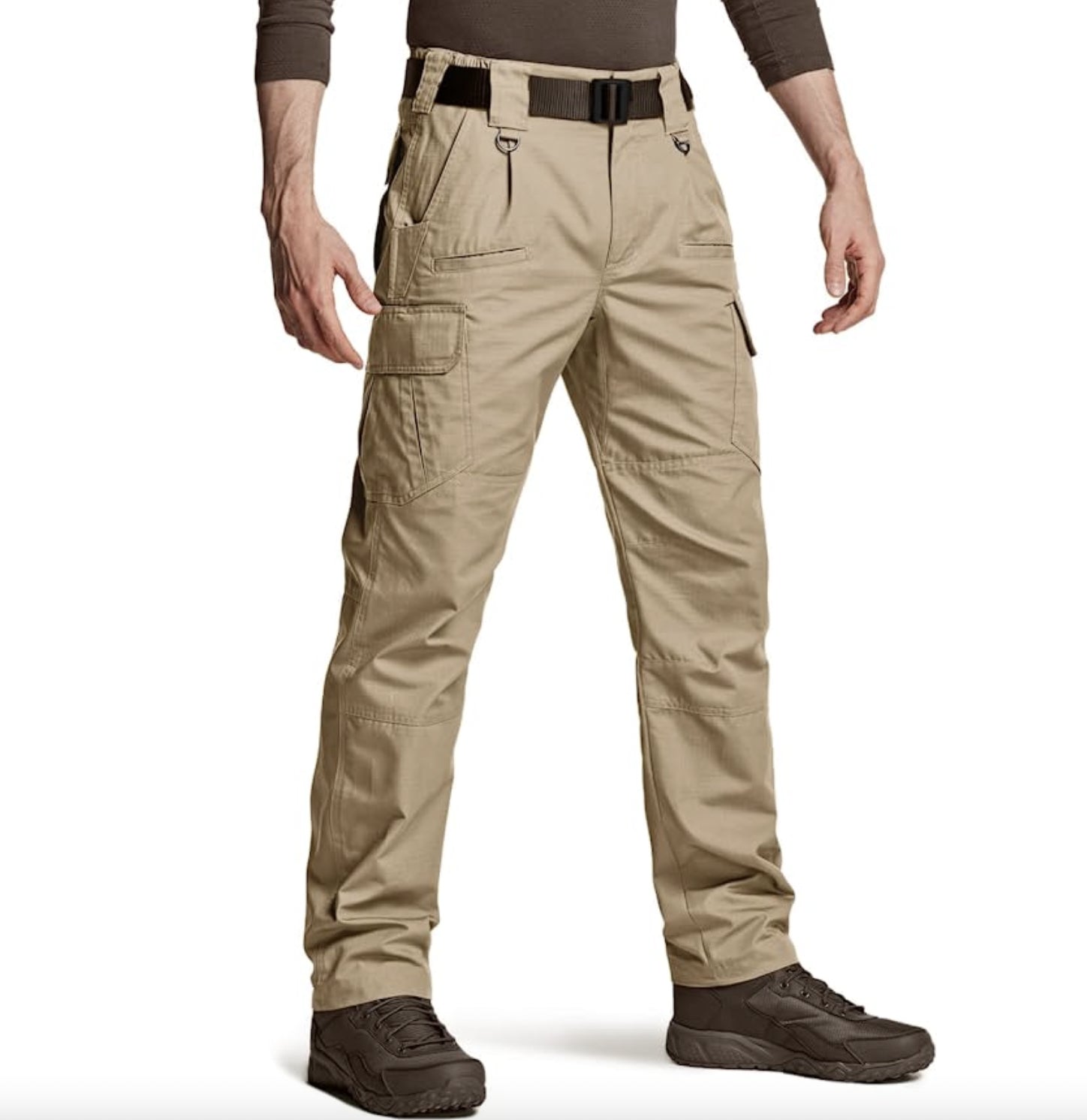 CQR Men'S Tactical Pants, Water Resistant Ripstop Cargo Pants, Khaki - Inside The Bars