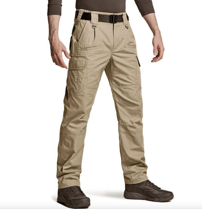 CQR Men'S Tactical Pants, Water Resistant Ripstop Cargo Pants, Khaki - Inside The Bars