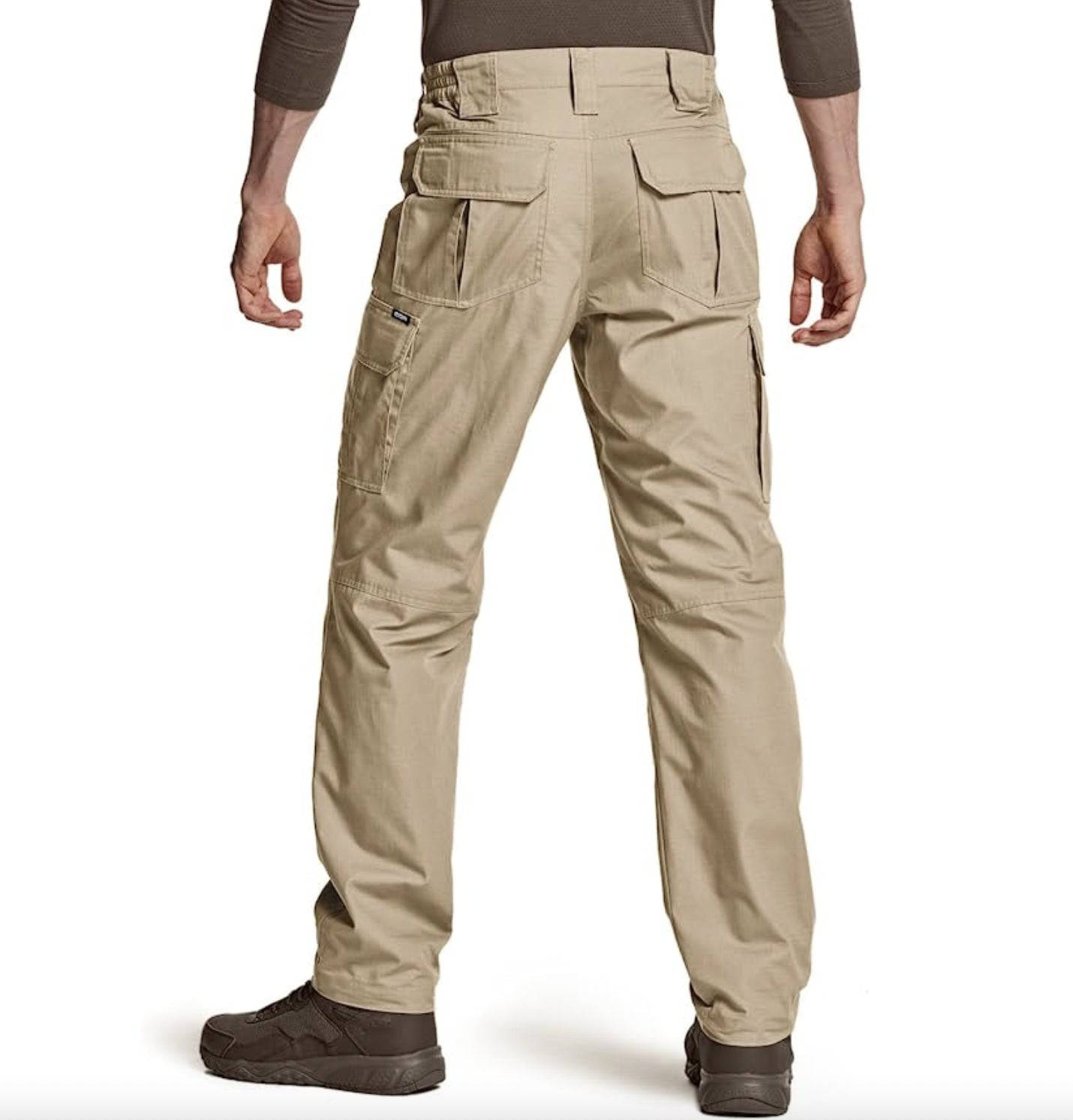 CQR Men'S Tactical Pants, Water Resistant Ripstop Cargo Pants, Khaki - Inside The Bars