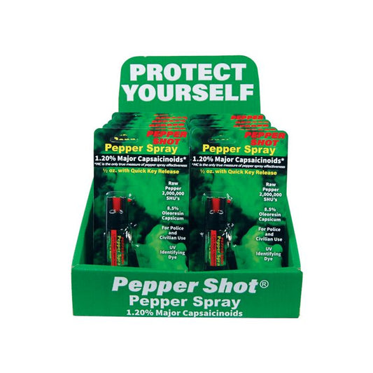 12 Pepper Shot 1.2% MC PS-KC with Counter Stand - Inside The Bars