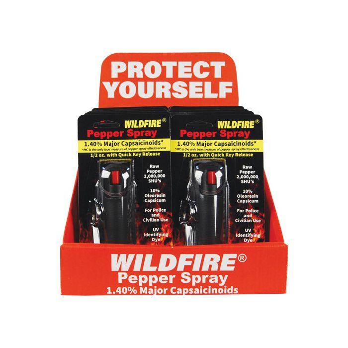 WildFire 1.4% MC Compact Pepper Spray with Halo Holster - Black ½ oz