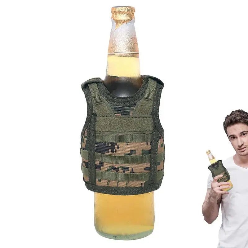 Mini Beer Vest Vest Hunting Bottle Drink With Adjustable Shoulder Straps Wear-resistant Fabric Tacticals Vest Bottle For - Inside The Bars