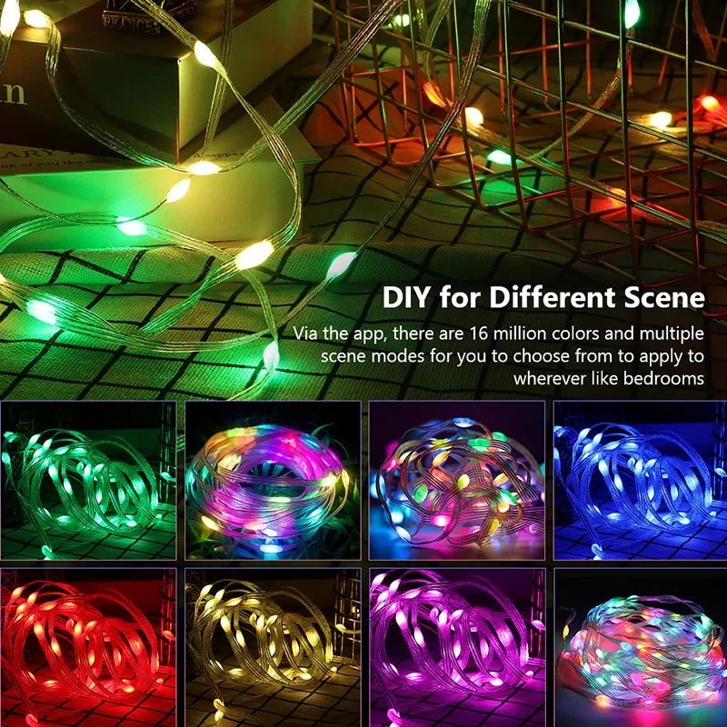 Bluetooth RGB LED Fairy Lights with Dreamcolor Effect - Waterproof Smart String Lights for Christmas and Parties - Inside The Bars