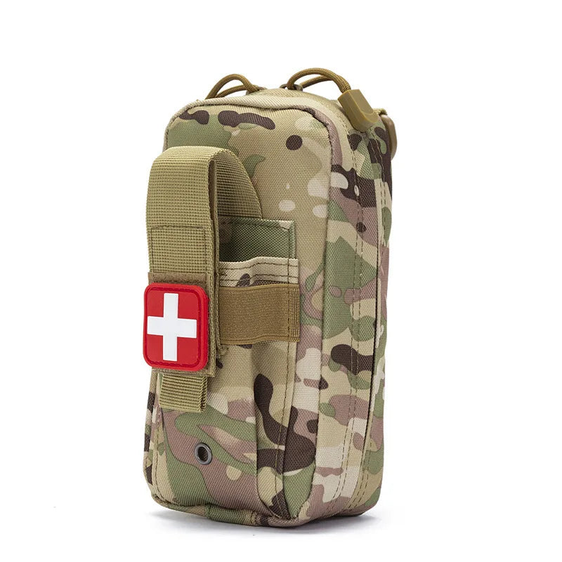 Tactical Outdoor First Aid Kit - Compact Medical EDC Pouch with Tourniquet, Scissors, and Molle System for Emergencies