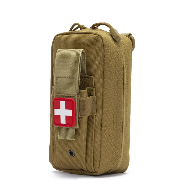 Tactical Outdoor First Aid Kit - Compact Medical EDC Pouch with Tourniquet, Scissors, and Molle System for Emergencies