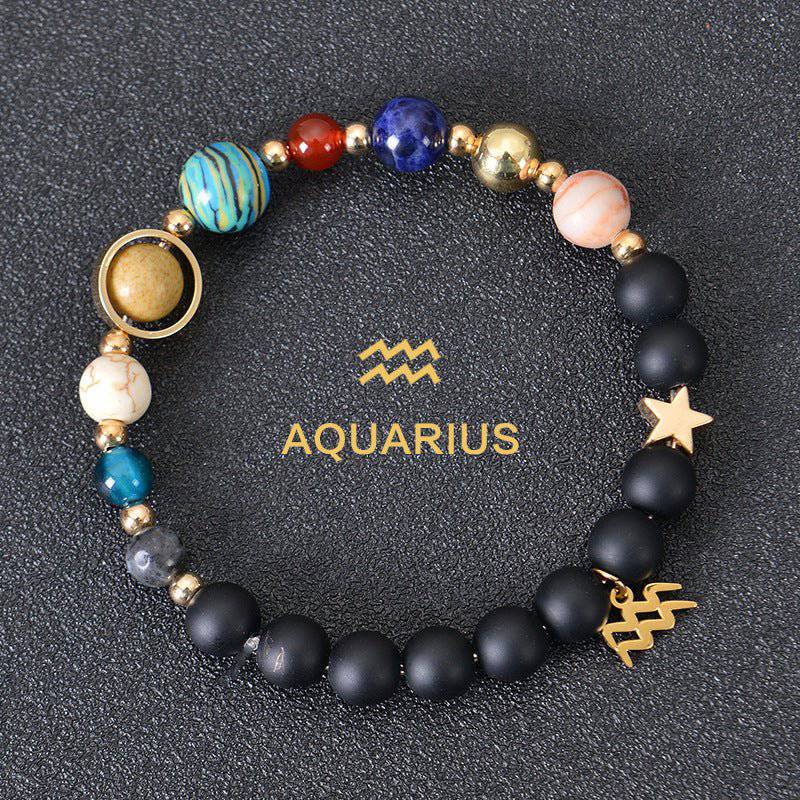 Zodiac Constellation Beaded Bracelets with Frosted Natural Stone - Inside The Bars