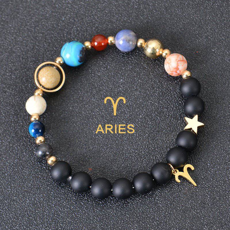 Zodiac Constellation Beaded Bracelets with Frosted Natural Stone - Inside The Bars