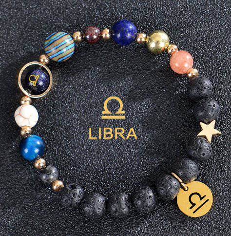 Zodiac Constellation Beaded Bracelets with Frosted Natural Stone - Inside The Bars