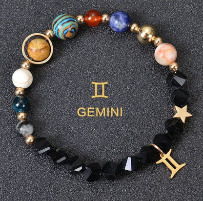 Zodiac Constellation Beaded Bracelets with Frosted Natural Stone - Inside The Bars