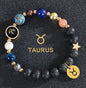 Zodiac Constellation Beaded Bracelets with Frosted Natural Stone - Inside The Bars