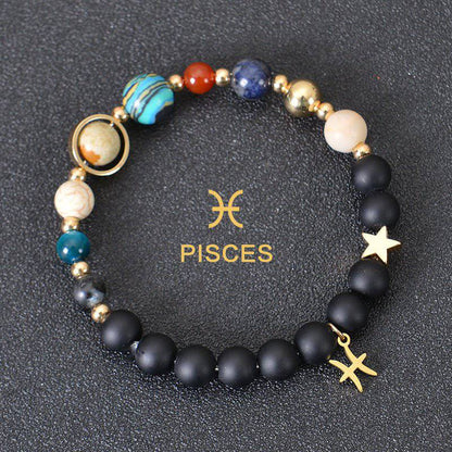 Zodiac Constellation Beaded Bracelets with Frosted Natural Stone - Inside The Bars