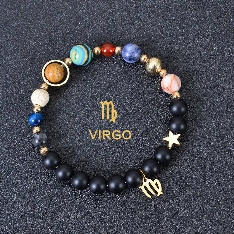 Zodiac Constellation Beaded Bracelets with Frosted Natural Stone - Inside The Bars