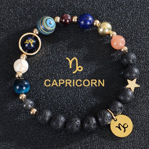 Zodiac Constellation Beaded Bracelets with Frosted Natural Stone - Inside The Bars