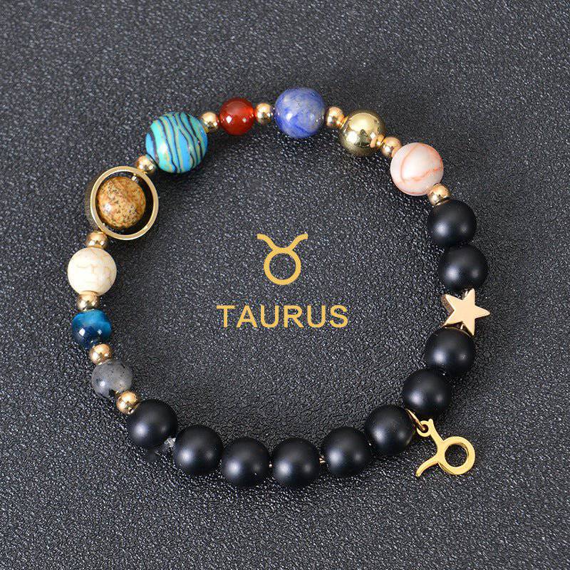 Zodiac Constellation Beaded Bracelets with Frosted Natural Stone - Inside The Bars