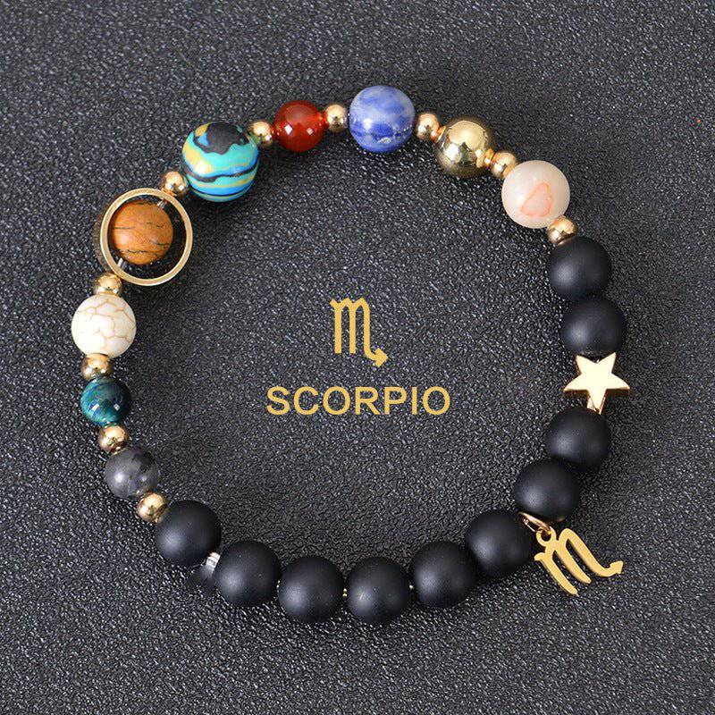 Zodiac Constellation Beaded Bracelets with Frosted Natural Stone - Inside The Bars