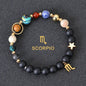 Zodiac Constellation Beaded Bracelets with Frosted Natural Stone - Inside The Bars