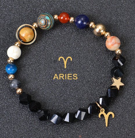 Zodiac Constellation Beaded Bracelets with Frosted Natural Stone - Inside The Bars