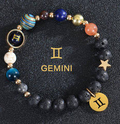 Zodiac Constellation Beaded Bracelets with Frosted Natural Stone - Inside The Bars