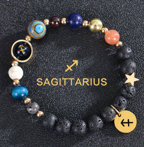 Zodiac Constellation Beaded Bracelets with Frosted Natural Stone - Inside The Bars