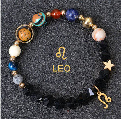 Zodiac Constellation Beaded Bracelets with Frosted Natural Stone - Inside The Bars