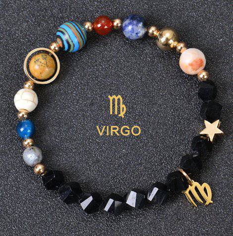 Zodiac Constellation Beaded Bracelets with Frosted Natural Stone - Inside The Bars