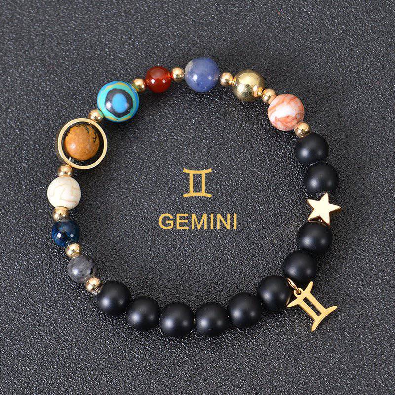 Zodiac Constellation Beaded Bracelets with Frosted Natural Stone - Inside The Bars