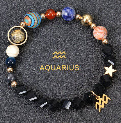 Zodiac Constellation Beaded Bracelets with Frosted Natural Stone - Inside The Bars