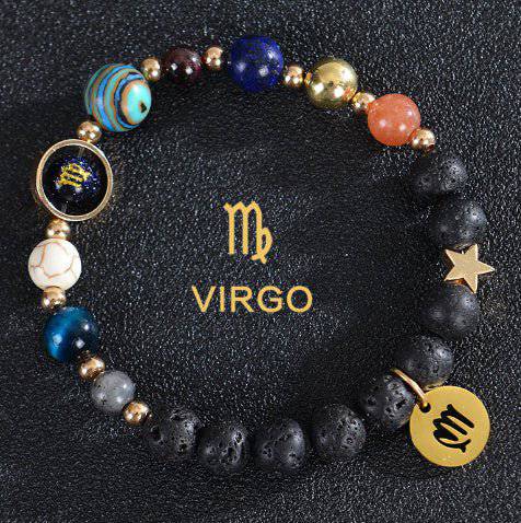 Zodiac Constellation Beaded Bracelets with Frosted Natural Stone - Inside The Bars