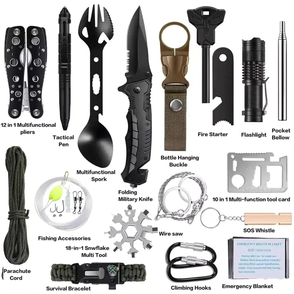 Ultimate 31-Piece Emergency Survival Gear Kit