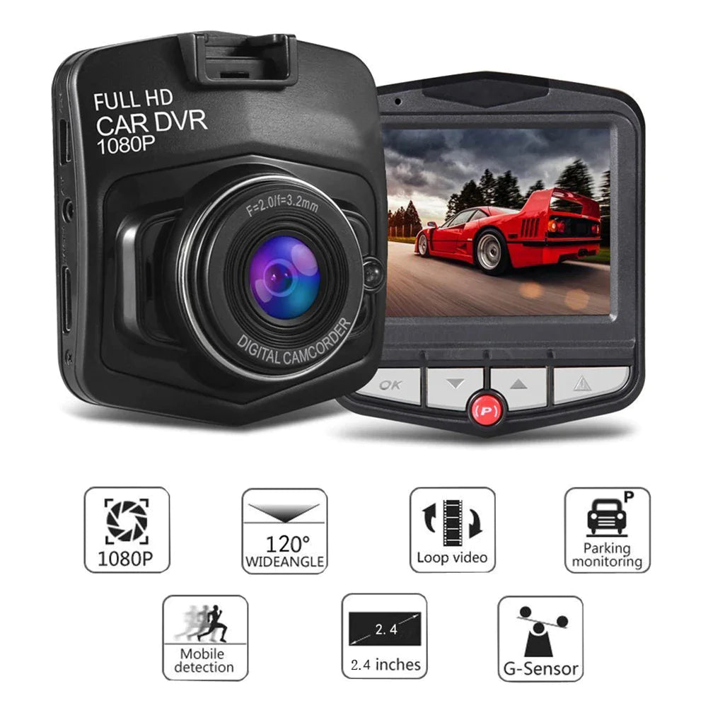 Car DVR Dash Cam 1080P with Night Vision, G-Sensor & 170° Wide Angle 2.4