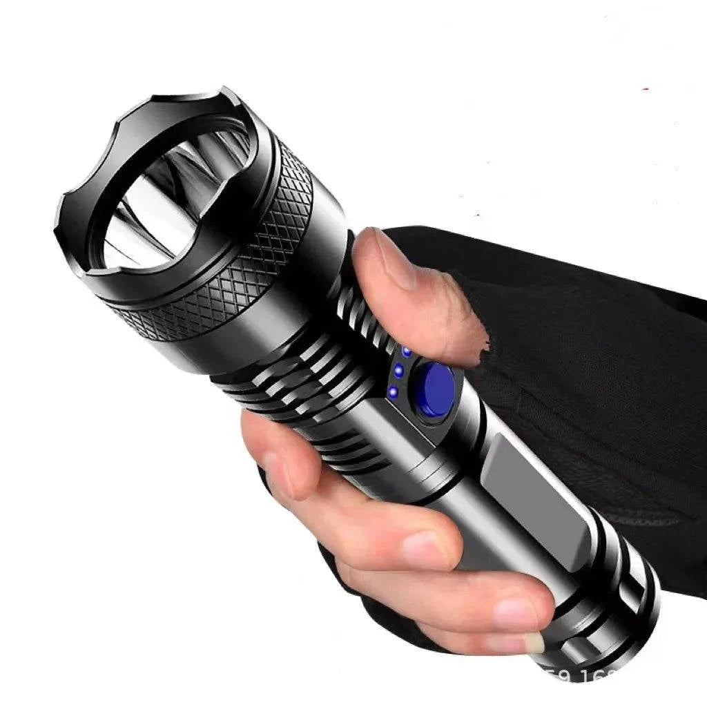 Powerful USB Rechargeable Tactical LED Flashlight with Zoom Function for Camping, Fishing, and Emergency Use - Inside The Bars