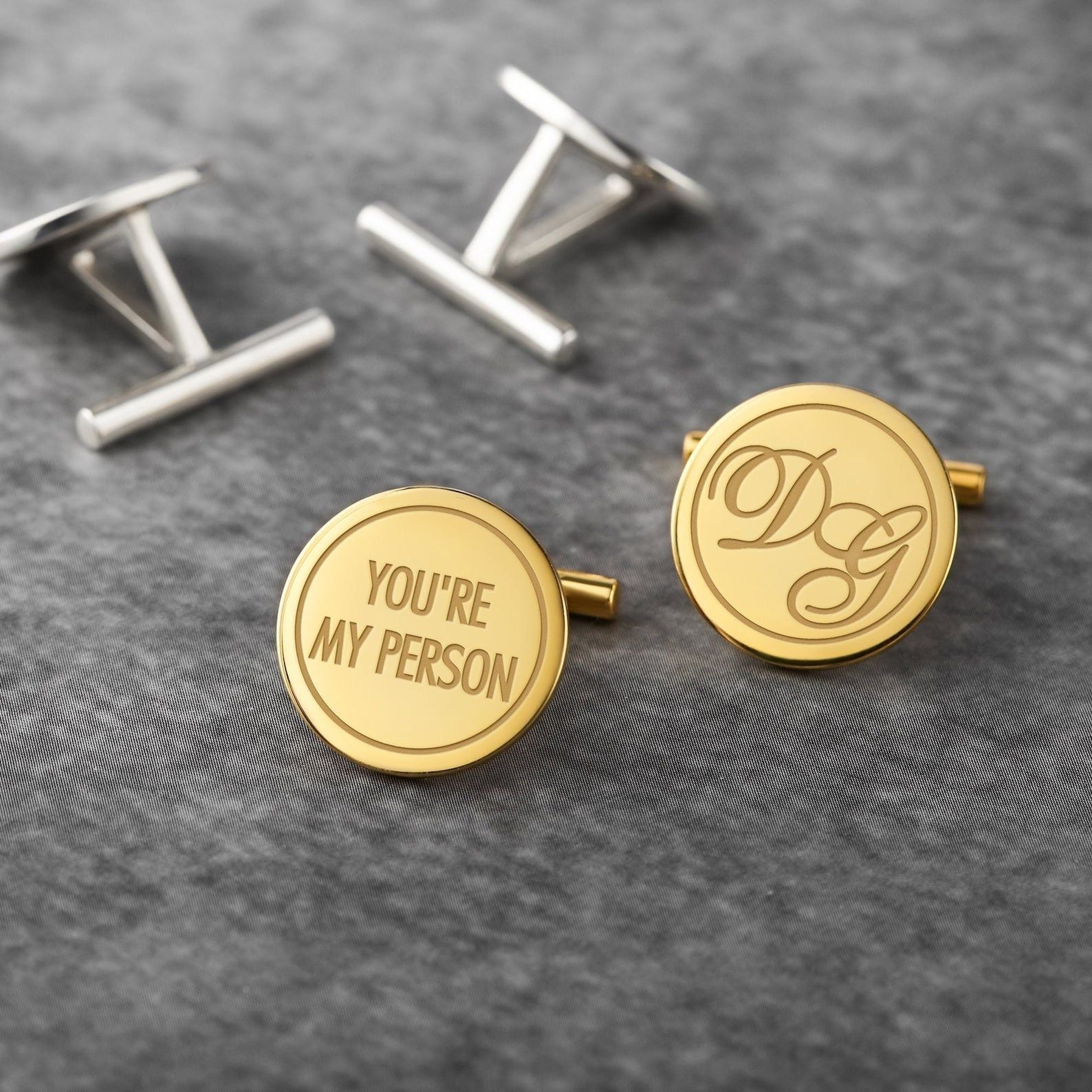 Initials Cufflinks, Grooms Gift From Bride, Personalized Cufflinks - Inside The Bars