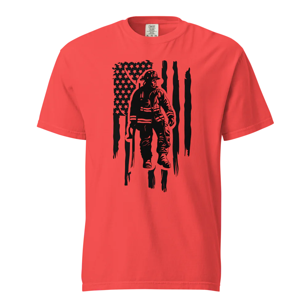 Firefighter Flag T-Shirt | Comfort Colors 1717