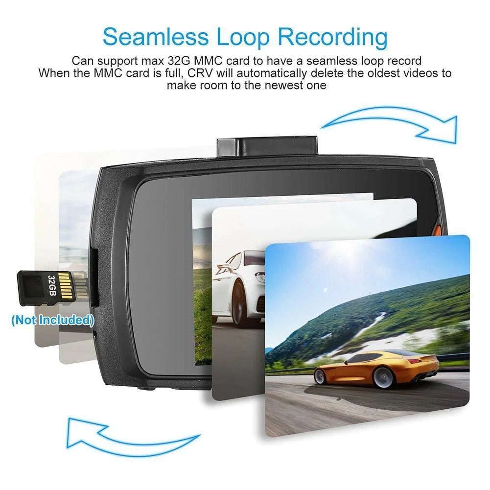 2.7'' Full HD 1080P Dual Lens Dash Cam with Night Vision & G-Sensor