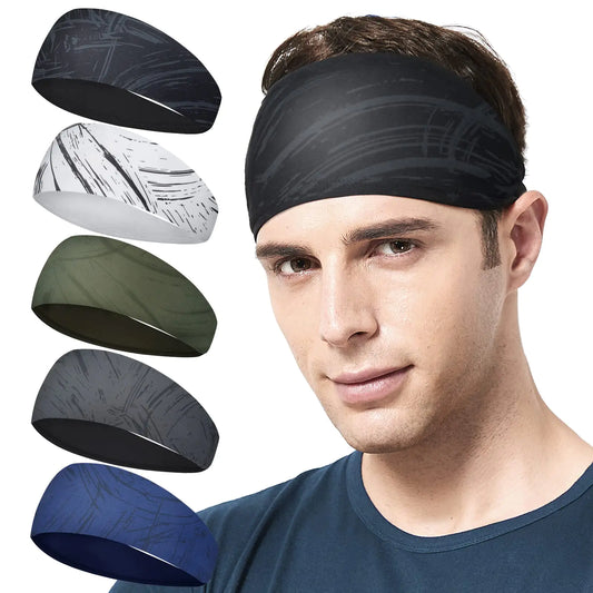 Men's Performance Sweatband Set - 5-Pack Athletic Headbands for All Sports