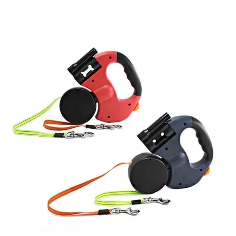 LED Dual Dog Leash with Automatic Retractable Function and Convenient Storage Bag - Ideal for Small to Medium Pets - Inside The Bars